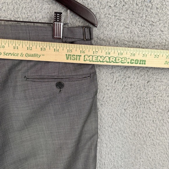 Ralph Lauren Black Label Dress Pants Size 35 Gray Birdseye Adjustable Waist Flat - Picture 5 of 11